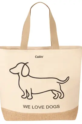 Cawö We love dogs/ 55701 Tas 40x55 natur/zwart