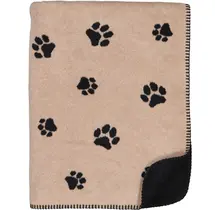 Cawö We love dogs  Woonplaid 150x200 zwart/beige