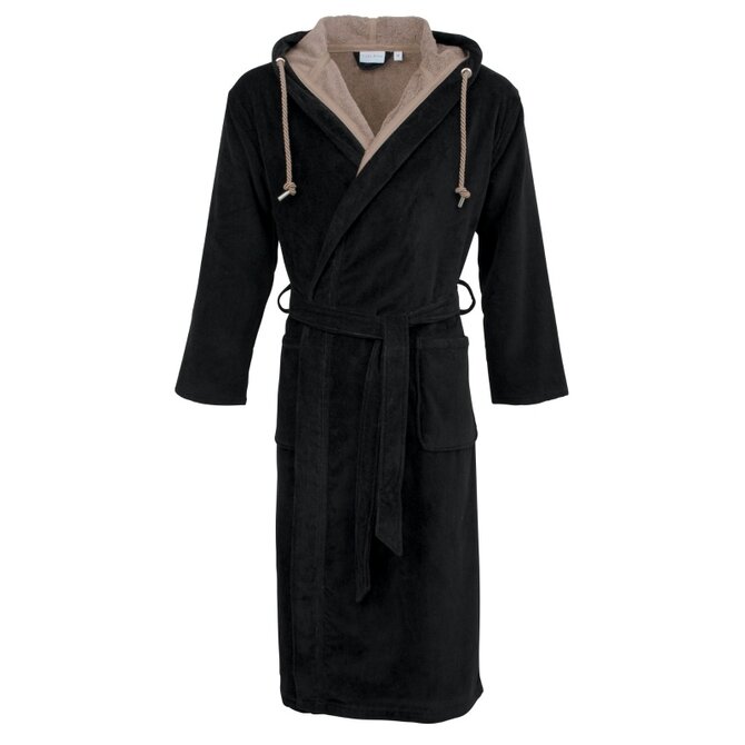 Carl Ross Unisex badjas met capuchon 661300 deep Khaki/deep black XXL