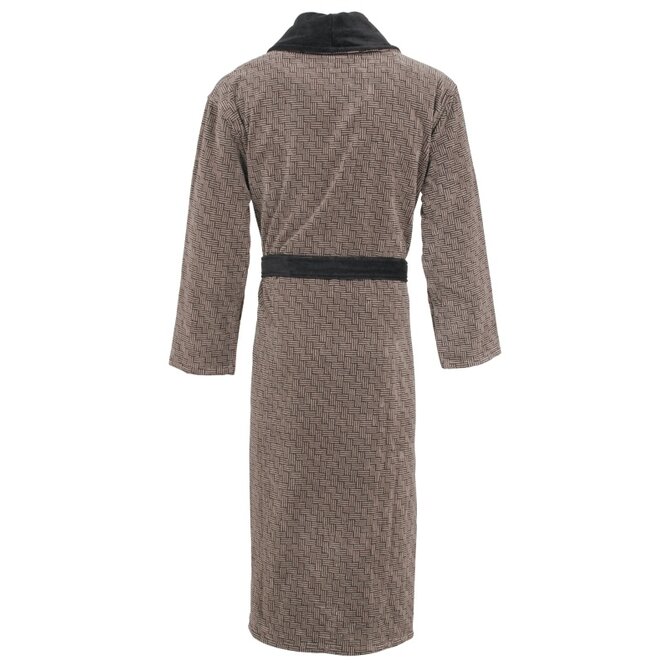 Carl Ross badjas met sjaalkraag 660200 deep Khaki/deep black 48/50