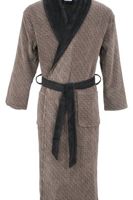 Carl Ross badjas met sjaalkraag 660200 deep Khaki/deep black 60/62