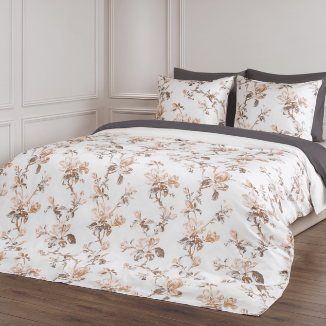 Dommelin Dekbedovertrek Magnolia Satijn 400tc Ecru 140x200/220 cm