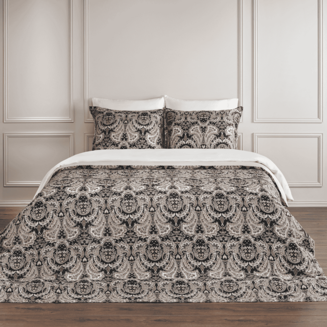 Dommelin Dekbedovertrekset Lecce Satijn 400tc Zwart-Camel 240x200/220 cm