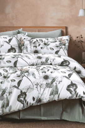 Dommelin Dekbedovertrek Margriet Satijn 300tc Spargroen 140x200/220 cm