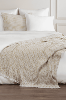 Dommelin Plaid Trica Katoen 300gr Saffraan-Truffel 140x200 cm