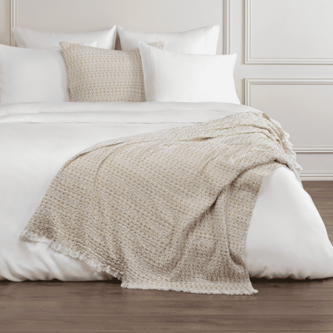 Dommelin Plaid Trica Katoen 300gr Saffraan-Truffel 140x200 cm