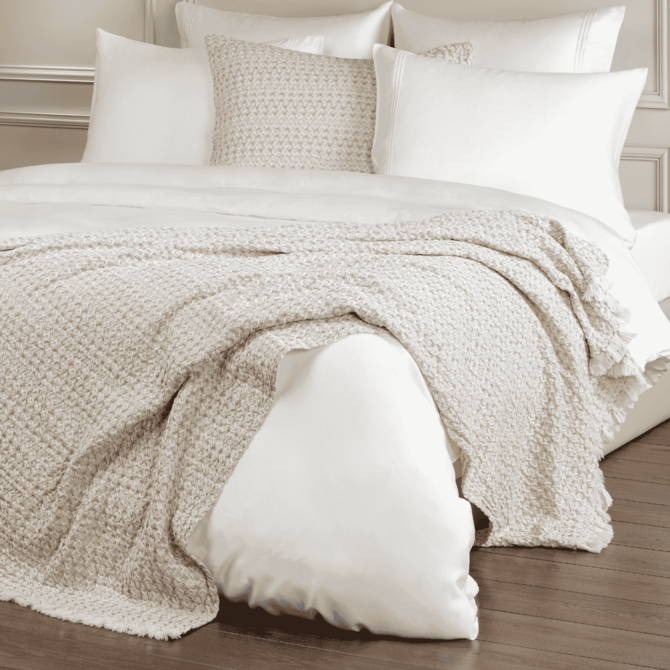 Dommelin Plaid Trica Katoen 300gr Saffraan-Truffel 140x200 cm