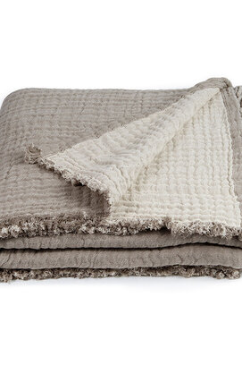 Dommelin Plaid Fame Katoen Taupe-Ecru 130x180 cm