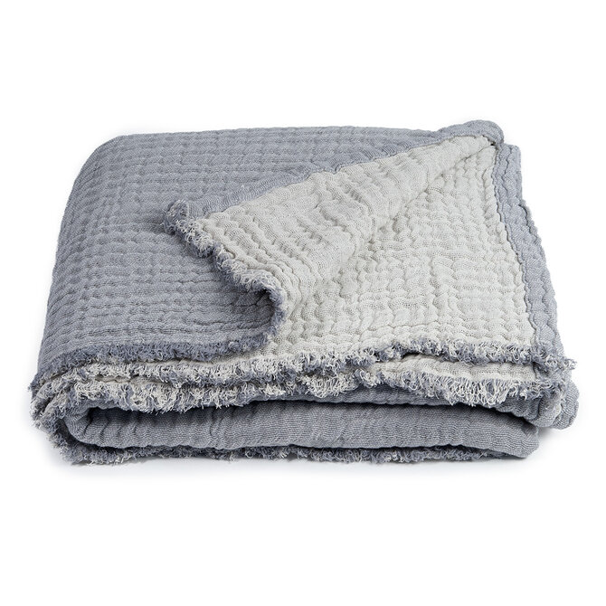 Dommelin Plaid Fame Katoen Grijs-Lichtgrijs 130x180 cm