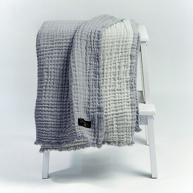 Dommelin Plaid Fame Katoen Grijs-Lichtgrijs 130x180 cm