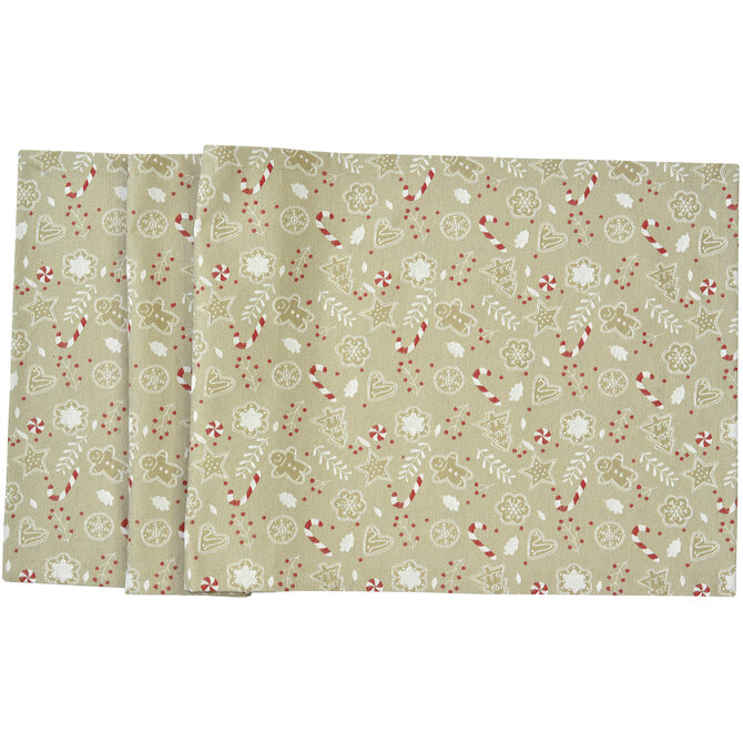 Sander tafelkleed Ginger Man 100x100 Fb. 19 - Beige/Red