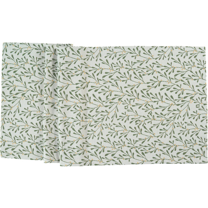 Sander tafelloper Misty 50x140 Fb. 02 - Ecru/Green
