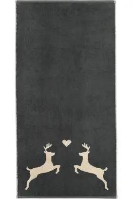 Cawö Alpenchic Edition Hert 6228 Handdoek 50x100 grijs