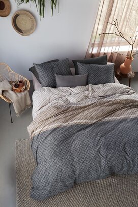 Beddinghouse Dekbedovertrek Naomi Antracite 140x200/220