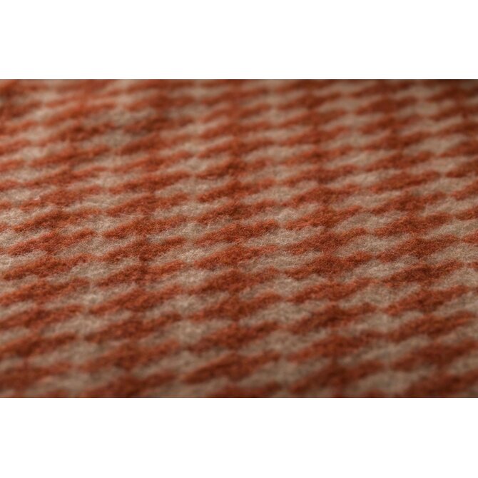 David Fussenegger MERANO wool-blend throw Pied de Poule (GRS) terracotta 200x160cm