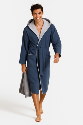 Morgenstern Ron Heren Badjas marine/grau L