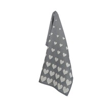 Bunzlau Castle Hearts theedoek 65x65 Anthracite