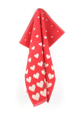 Bunzlau Castle Hearts keukendoek 53x60 Red