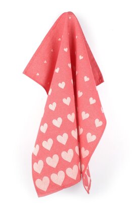 Bunzlau Castle Hearts theedoek 65x65 Red