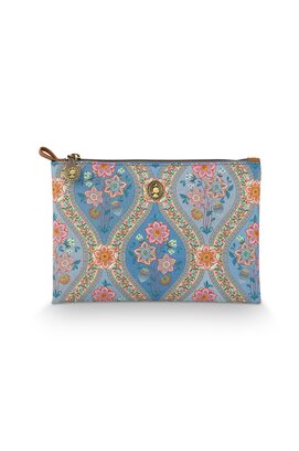 Pip Studio Charly Cosmetic Flat Pouch Medium Ornamento Blue 24x1x15.5cm