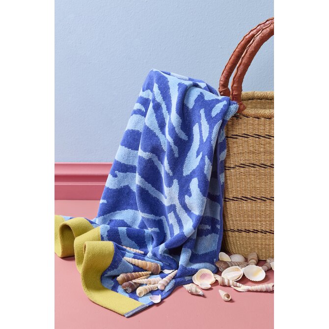 KAAT Amsterdam Strandlaken Zayda Blauw 100x180 cm