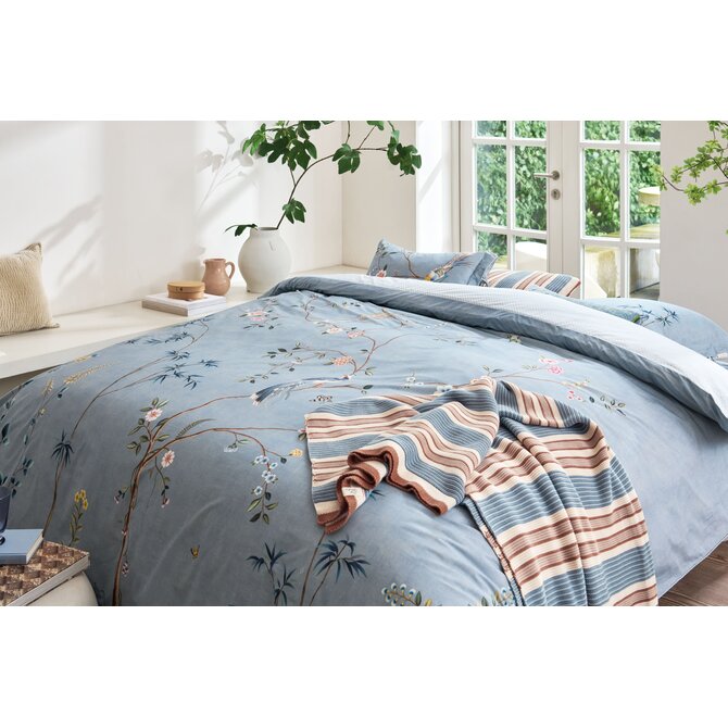 Pip Studio Dekbedovertrek  Bamboo Blossom Licht blauw 240x200/220 cm