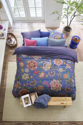 Pip Studio Dekbedovertrek  Bombay Bold Donkerblauw 260x200/220 cm