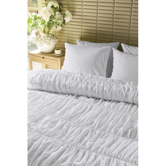 Rivièra Maison Dekbedovertrek Ruffle Wit 240x200/220 cm