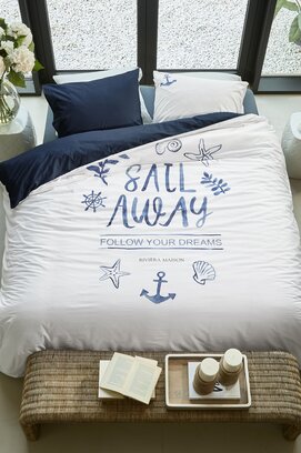 Rivièra Maison Dekbedovertrek Sail Away Blauw 200x200/220 cm