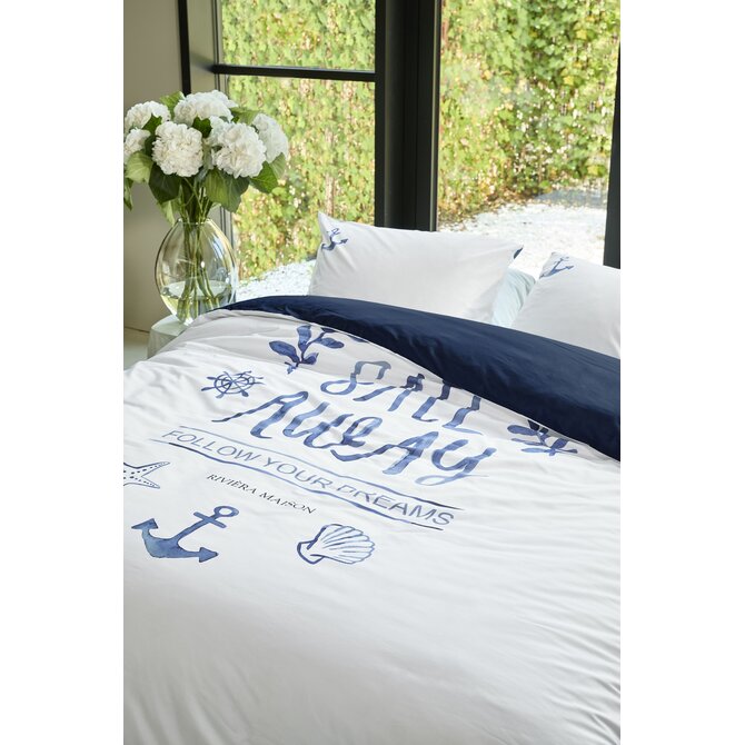 Rivièra Maison Dekbedovertrek Sail Away Blauw 200x200/220 cm
