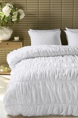 Rivièra Maison Dekbedovertrek Ruffle Wit 140x200/220 cm