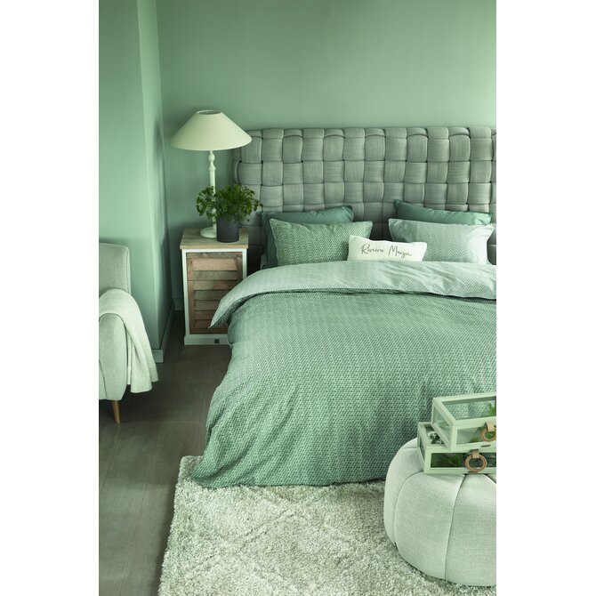 Rivièra Maison Dekbedovertrek Bambu Groen 260x200/220 cm