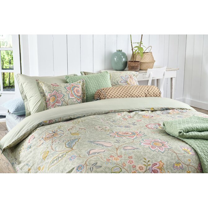 Pip Studio Kussensloop Mumbai Morning Licht groen 60x70 cm