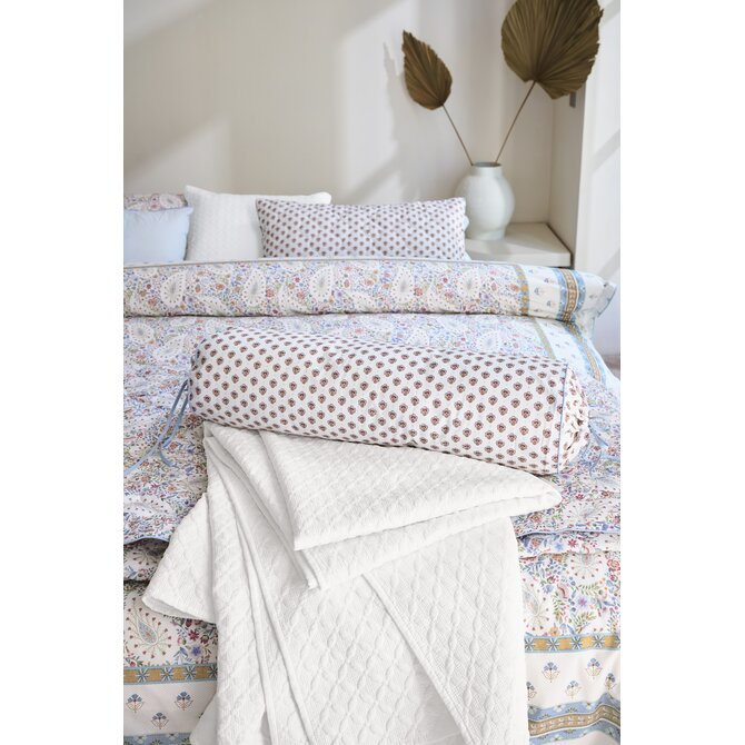 Pip Studio Jaipur Flower Roll Cushion Licht blauw 22x70 cm