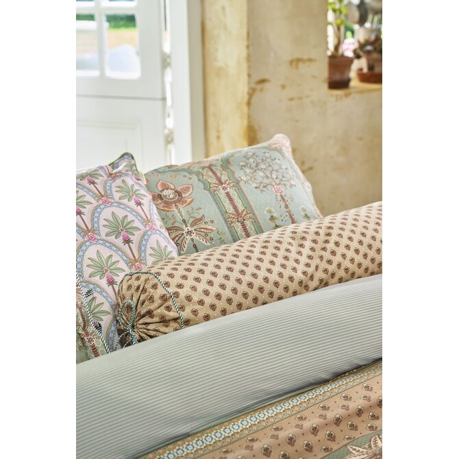 Pip Studio Jaipur Flower Roll Cushion Groen 22x70 cm