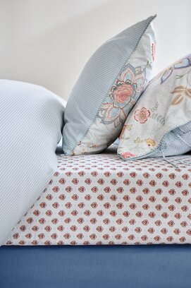 Pip Studio Hoeslaken Jaipur Flower  Licht blauw 180x200 cm