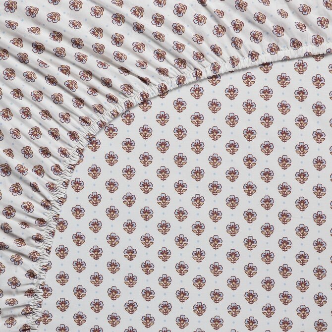 Pip Studio Hoeslaken Jaipur Flower  Licht blauw 140x200 cm