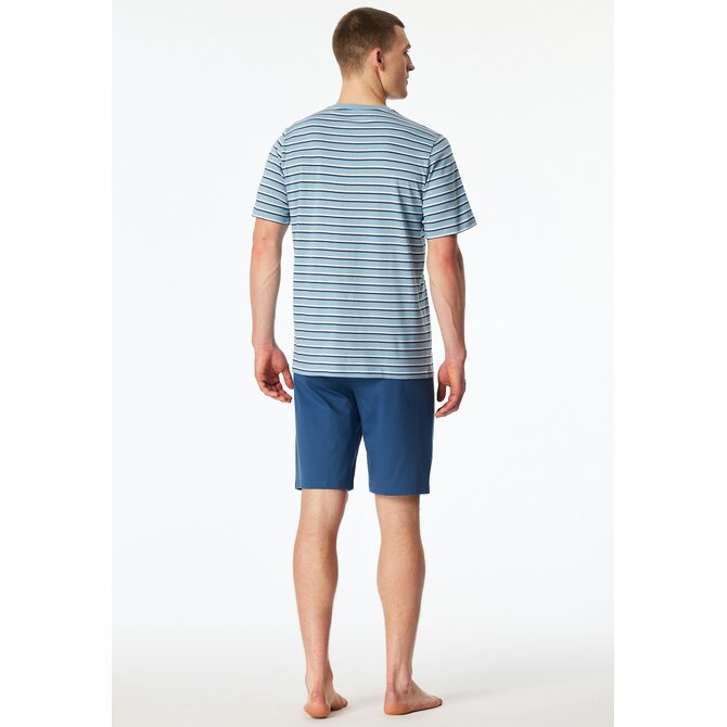 Schiesser Heren Pyjama Short pacific blue 183592 58/3XL