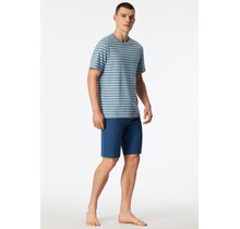 Schiesser Heren Pyjama Short pacific blue 183592 48/S