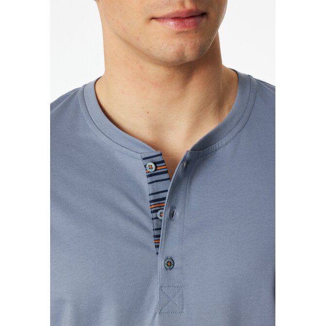 Schiesser Heren Pyjama Short bluegrey 183589 48/S