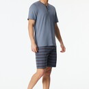 Schiesser Schiesser Heren Pyjama Short bluegrey 183589 54/XL