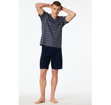 Schiesser Heren Pyjama Short bluegrey 183588 50/M