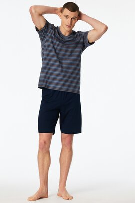 Schiesser Heren Pyjama Short bluegrey 183588 50/M