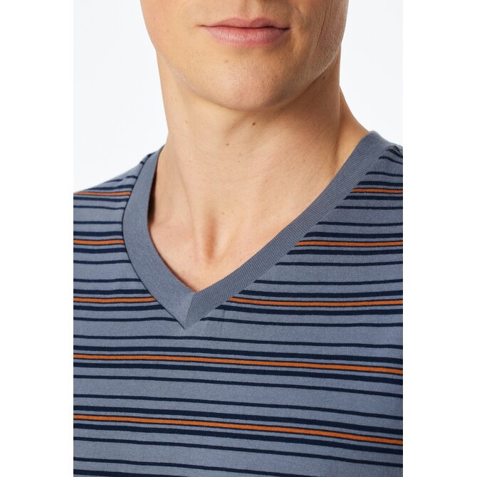 Schiesser Heren Pyjama Short bluegrey 183588 52/L