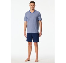 Schiesser Heren Pyjama Short royal blue 183585 58/3XL