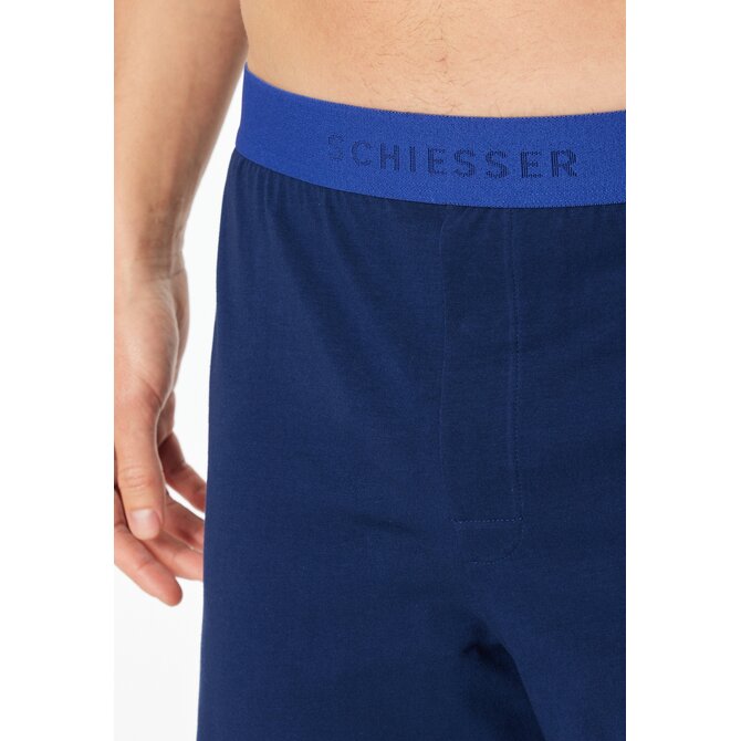 Schiesser Heren Pyjama Short royal blue 183585 58/3XL