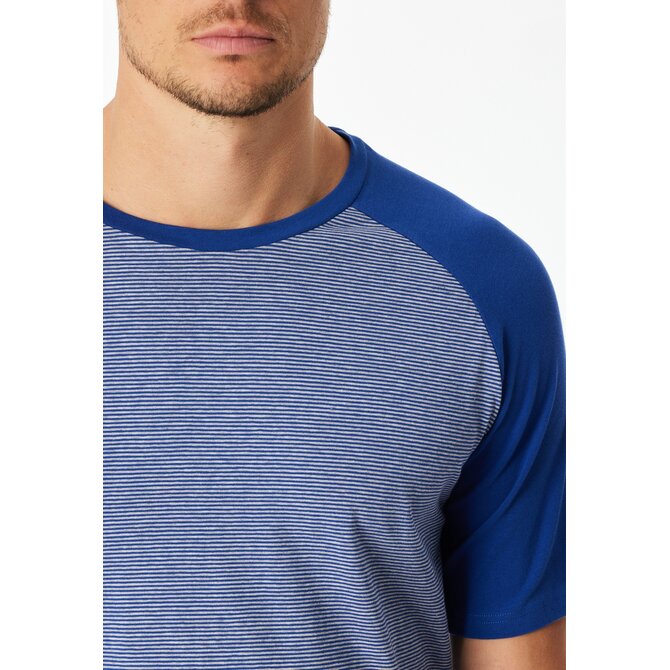 Schiesser Heren Pyjama Short royal blue 183584 50/M