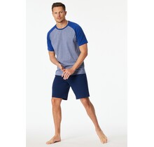 Schiesser Heren Pyjama Short royal blue 183584 48/S