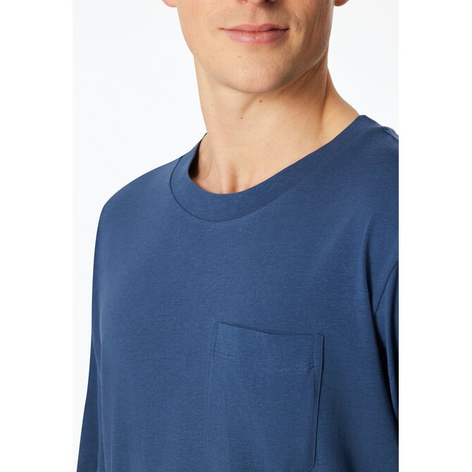 Schiesser Heren Shirt 1/2  atlantic blue  183545 52/L