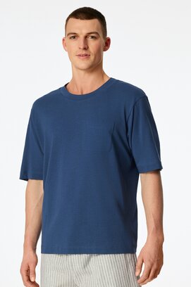 Schiesser Heren Shirt 1/2  atlantic blue  183545 58/3XL